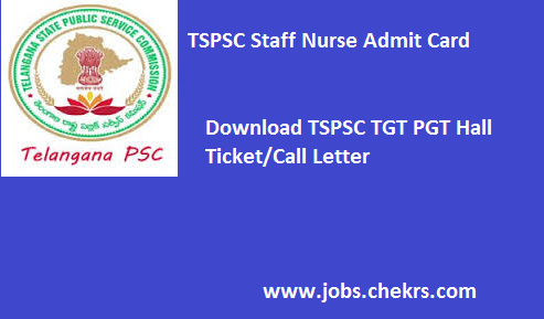 TSPSC Staff Nurse Hall Ticket 2022