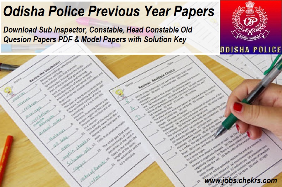 Odisha Police Previous Year Question Paper/ Model Paper with Solution Key- Constable, SI 