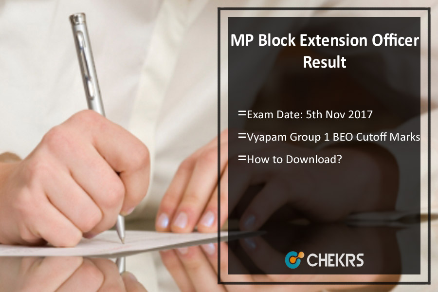 MP Block Extension Officer Result 2017 Vyapam Group 1 BEO Cutoff