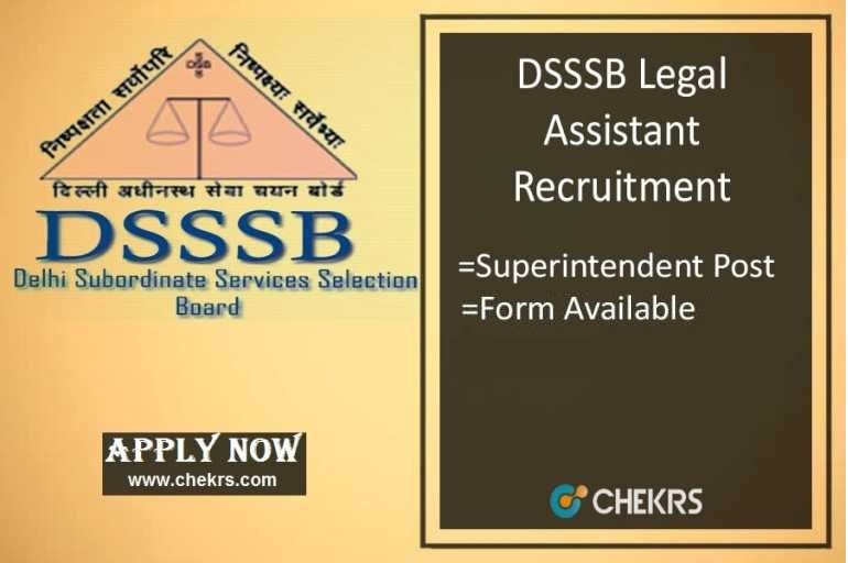 DSSSB Legal Assistant Recruitment 2022
