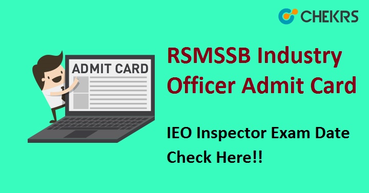 RSMSSB Industry Officer Admit Card 2024