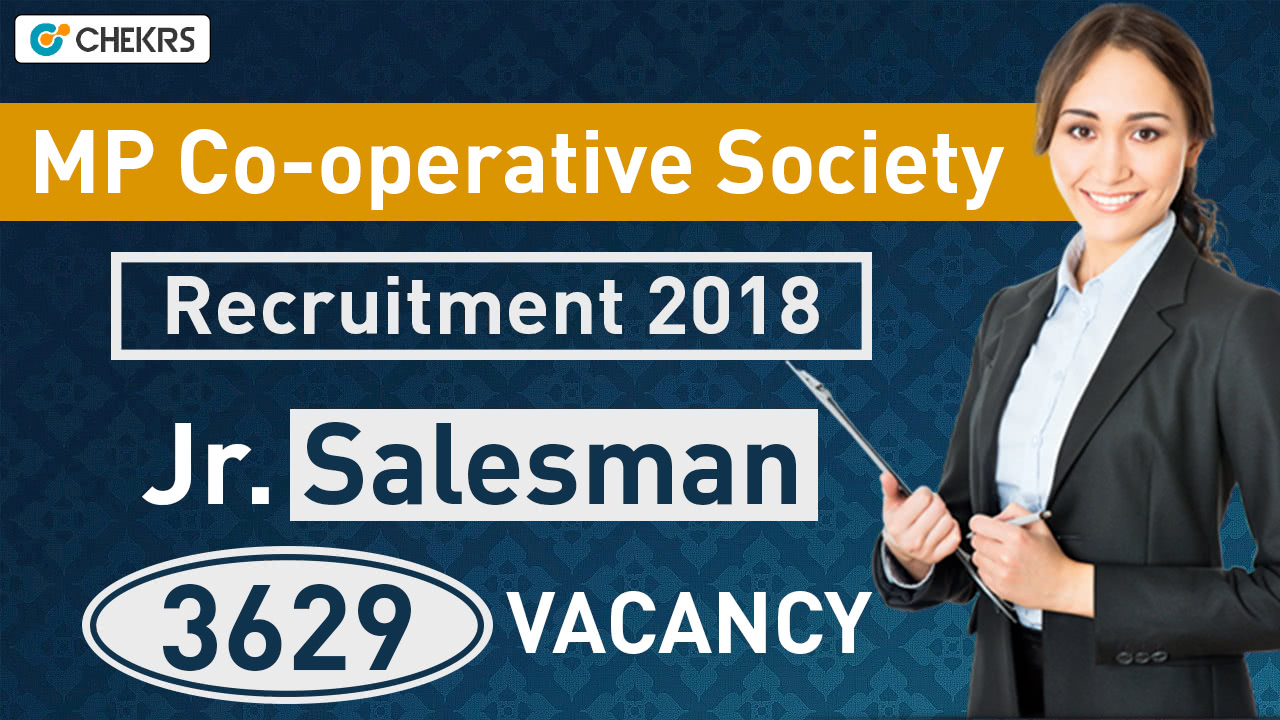 MP Cooperative Society Recruitment 2025 Jr. Salesman Vacancy