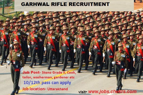 Garhwal Rifles job Vacancy 2023