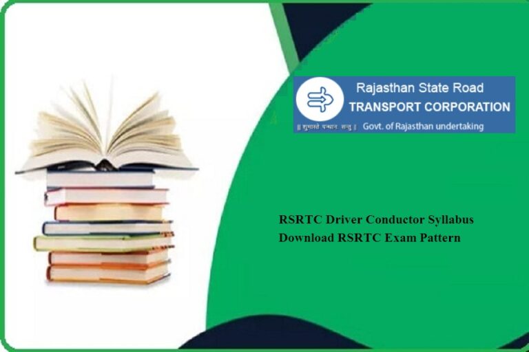 RSRTC Driver Conductor Syllabus 2024 Download RSRTC Exam Pattern